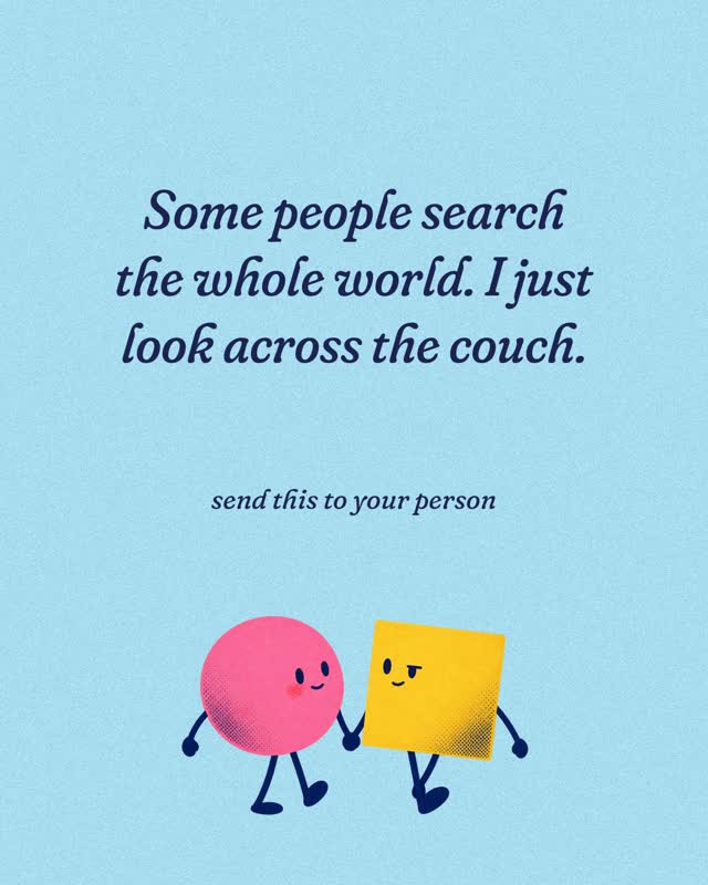 Some people search the whole world. I just look across the couch. ♡